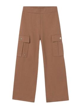 Calça Mayoral de pelúcia tostada para menina