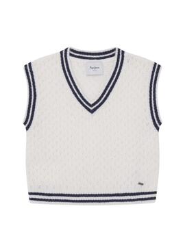 Colete Pepe Jeans Winta branco para menina
