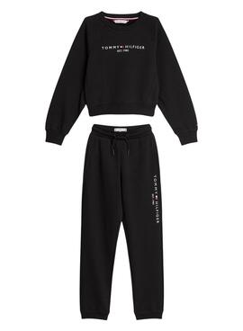 Fato de treino Tommy Hilfiger Basic preto para menina