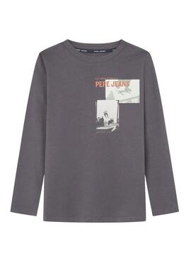 Camiseta Pepe Jeans Benham cinza para menino