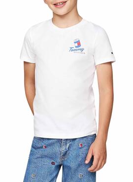 Camisa Tommy Hilfiger Fun branca para menino