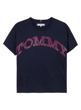 Camiseta Tommy Hilfiger Dot marinho para menina