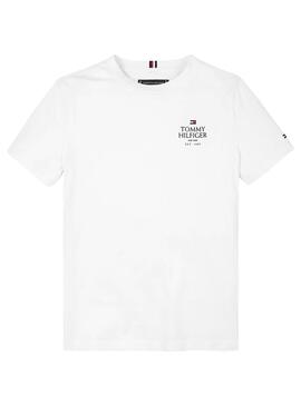 Camiseta Tommy Hilfiger Puff branca para meninos
