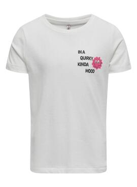 Camiseta Only Glana branca para menina