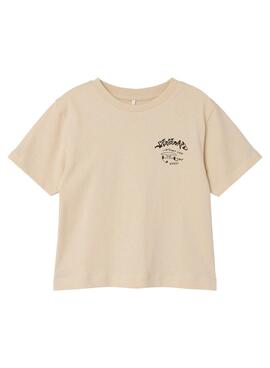 Camiseta Name It Lasso Mini bege para menino