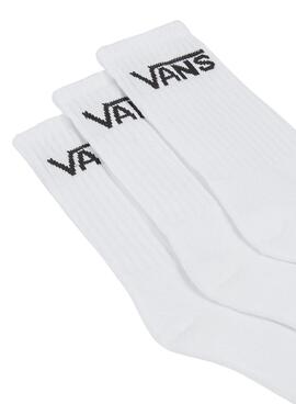 Meias Vans Crew básicas brancas para meninos e meninas