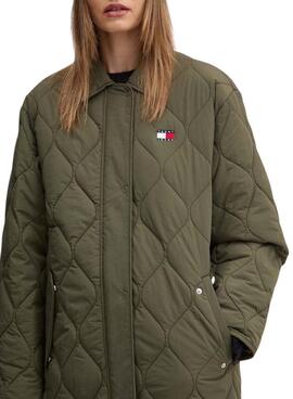 Casaco acolchoado Tommy Jeans Onion verde para mulher