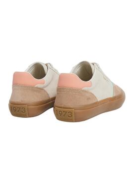Ténis Pepe Jeans Travis retro branco para mulher