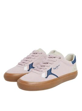 Sapatilhas Pepe Jeans Travis retro rosa para mulher