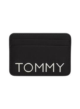Porta-cartões Tommy Jeans City Bold preto para mulher