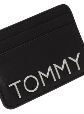 Porta-cartões Tommy Jeans City Bold preto para mulher