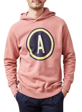 Moletom Altonadock Circle Hoodie coral para homem.
