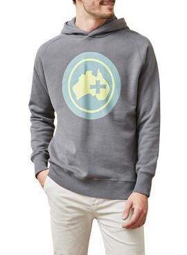 Moletom com capuz Altonadock Maps cinza para homem