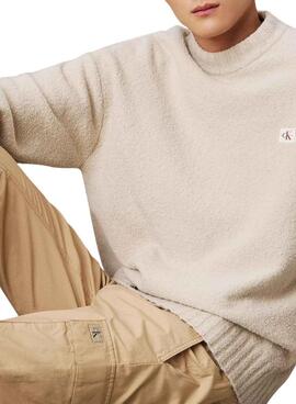 Calça Calvin Klein Jeans Cargo bege para homem