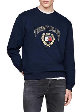Moletom Tommy Jeans Crest marinho para homem