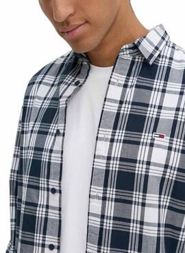 Camisa Tommy Jeans Poplin xadrez para homem
