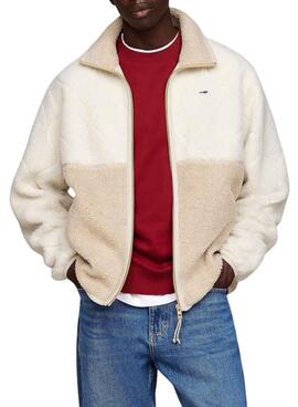 Jaqueta Tommy Jeans Teddy bege para homem