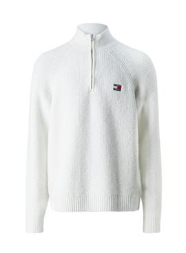 Jersey Tommy Jeans Raglan com zíper cinza para homem