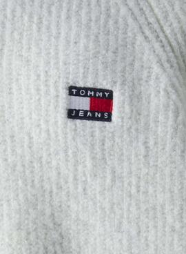 Jersey Tommy Jeans Raglan com zíper cinza para homem