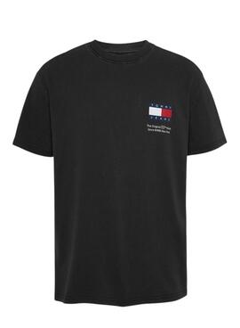 Camisa Tommy Jeans Fun Novelty preta para homem