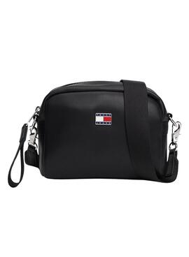 Bolsa Tommy Jeans tiracolo Archive preta para mulher