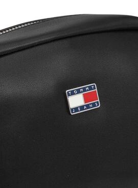 Bolsa Tommy Jeans tiracolo Archive preta para mulher