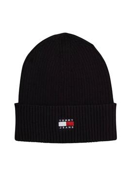 Gorro Tommy Jeans Heritage preto para homem