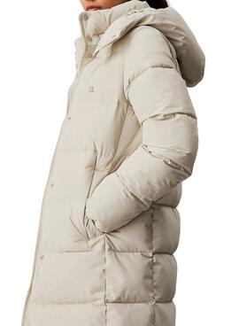 Casaco Calvin Klein Jeans Monologo bege para mulher.