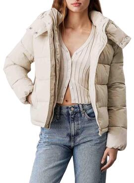 Jaqueta Calvin Klein Jeans Matte bege para mulher