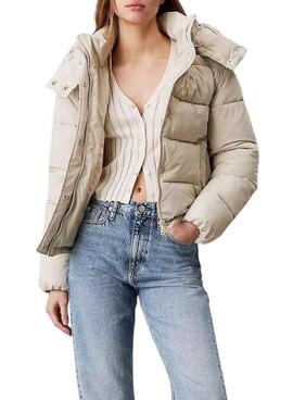 Jaqueta Calvin Klein Jeans Matte bege para mulher