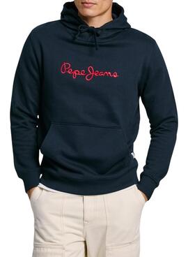 Moletom Pepe Jeans New Joe Hoodie azul marinho para homens