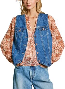 Colete Pepe Jeans Maeve em denim para mulher