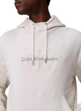 Moletom Calvin Klein Jeans Chenille bege para homem