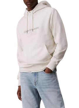 Moletom Calvin Klein Jeans Chenille bege para homem