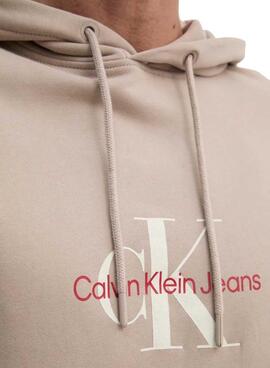 Moletom Calvin Klein Jeans Distressed bege para homem