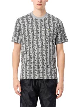 Camiseta Lacoste Monográfica cinza para homem