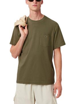 Camiseta Lacoste Pocket verde para homem
