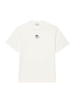 Camiseta Lacoste Paris bege para mulher e homem