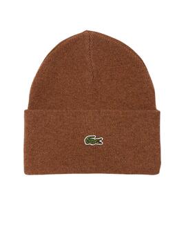 Gorro Lacoste Basic camel para mulher e homem