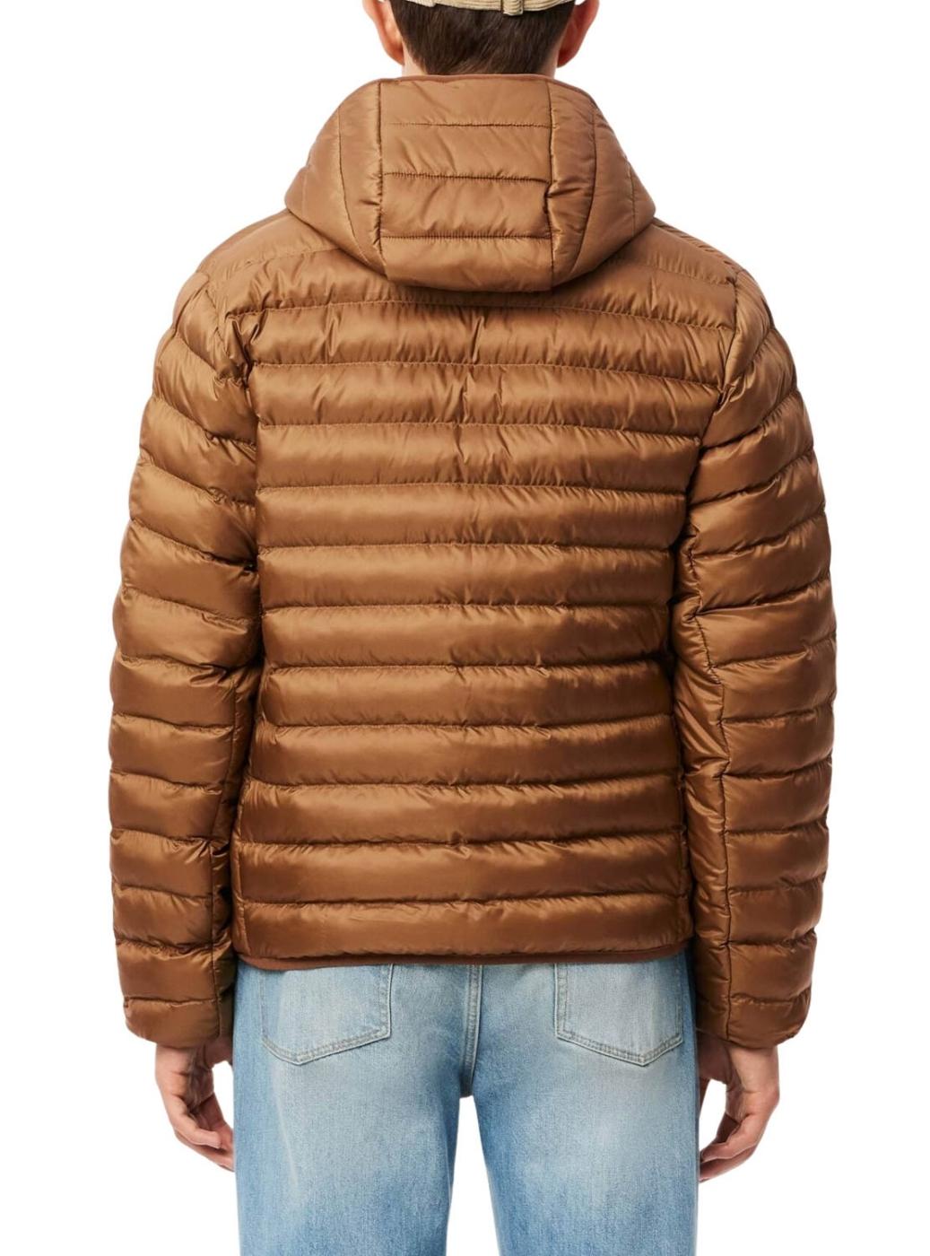 Jaqueta acolchoada Lacoste camel para homem