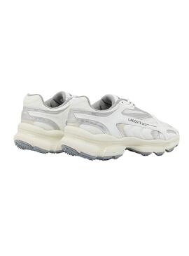 Ténis Lacoste L003 Branco e Prata para homem