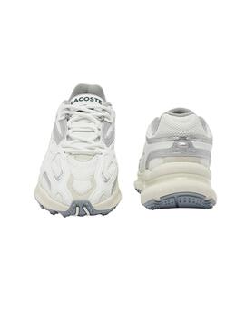 Ténis Lacoste L003 Branco e Prata para homem