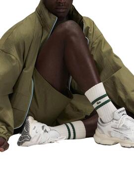 Ténis Lacoste L003 Branco e Prata para homem