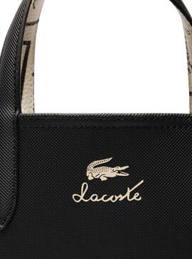 Bolsa Lacoste Anna Vertical branca e preta para mulher