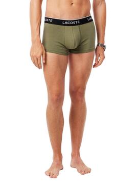 Boxers Lacoste Boxer Verde, Vermelho e Preto para homem