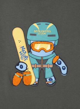 Sweatshirt El Pulpo Snowboard azul-marinho para homem.