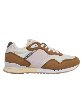 Ténis Pepe Jeans London Glam Castanhos para menina