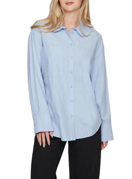 Camisa Vila Vifine Azul Oversized para mulher