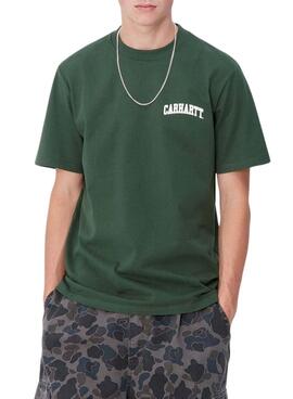 Camiseta Carhartt University verde para homem.