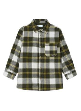 Camisa de xadrez de musgo da Mayoral para meninos